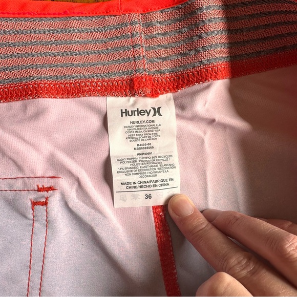 Hurley Men’s Phantom Hyperweave Boardshorts Orange & Navy Size 36 - Picture 10 of 11